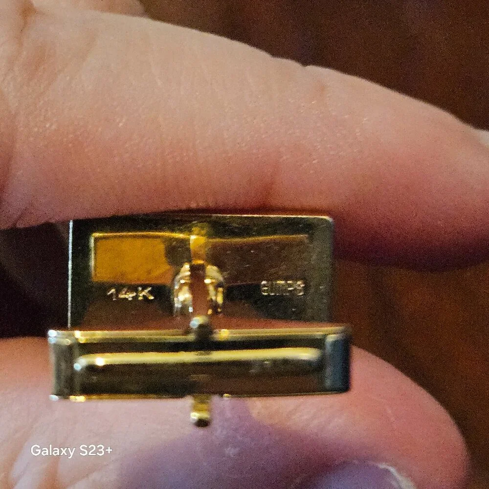 RARE DESIGNER VINTAGE GUMPS GREEN JADE JADEITE LAPIS LAZULI 14K GOLD CUFFLINKS